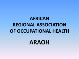 AFRICA REGIONAL ASSOCIATION OF OCCUPATIONAL …
