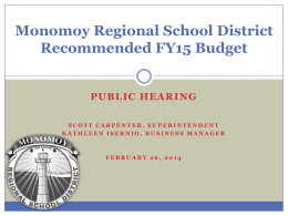 Budget - Monomoy Regional High School