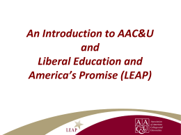 An Introduction to AAC&U and Liberal Education and …