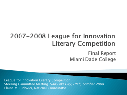 2007-2008 League for Innovation Literary Competition