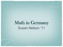 Math in Germany