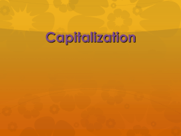 Capitalization - Liberty University
