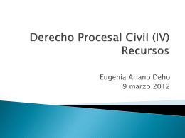 Derecho Procesal Civil (IV) Recursos