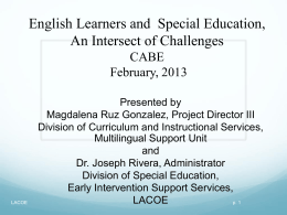 Essential Elements for EL in Special Education and