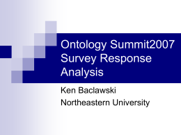 Ontology Summit 2007 Survey Response Analysis
