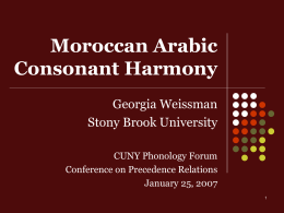 Moroccan Arabic Consonant Harmony