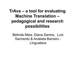 TrAva – a tool for evaluating Machine Translation