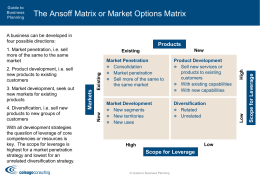 Market Options Matrix - Guide to Business Planning