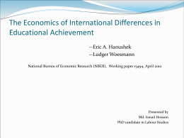 The Economics of International Differences in Educational