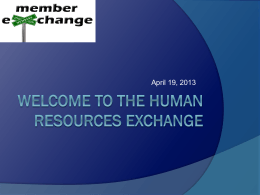 Welcome to the Human Resources exchange