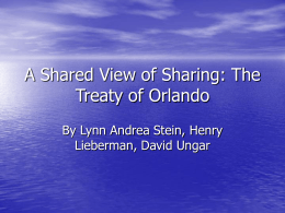 A Shared Vide of Sharing: The Treaty of Orlando