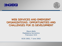 Web services and emergent organizations