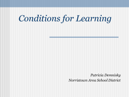 Conditions for Learning