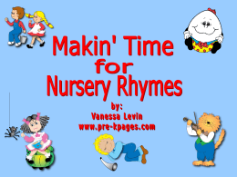 Nursery Rhymes and Early Language Development