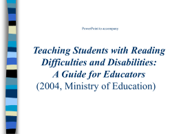 Teaching Students with Reading Difficulties and