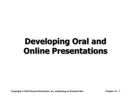 Developing Oral and Online Presentations