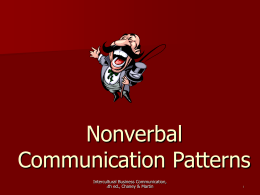 Chapter 4: Oral and Nonverbal Communication Patterns