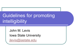 Guidelines for promoting intelligibility