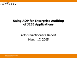 AOSD - Auditing J2EE with Aspects