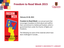 Freedom to Read Week 2015