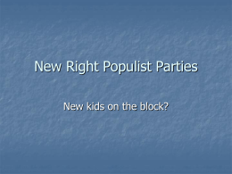 New Right Populist Parties - Memorial University of