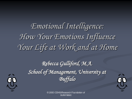 Emotional Intelligence: How Your Emotions Influence …