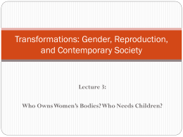 Transformations: Gender, Reproduction, and …