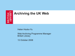 British Library Web Archiving