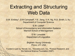 Extracting and Structuring Web Data