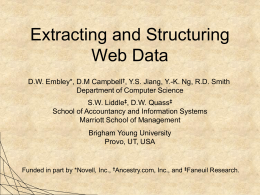 Extracting and Structuring Web Data