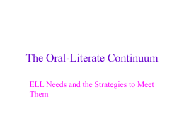 The Oral-Literate Continuum