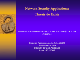 CSUDH Network Appl Security 043007