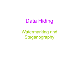 Data Hiding Watermarking and Steganography