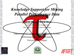 Knowledge Support for Parallel Performance Data Mining