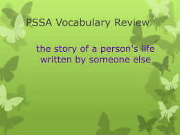 PSSA Vocabulary Review