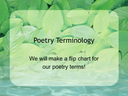 Poetry Terminology - Stewarts Creek Middle School