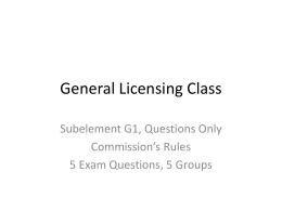 General Licensing Class - University of Colorado Boulder