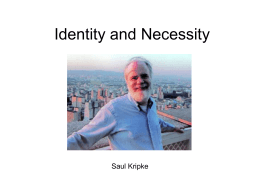 Identity and Necessity - University of San Diego Home Pages