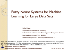 Fuzzy Neuro Systems for Machine Learning for Large …