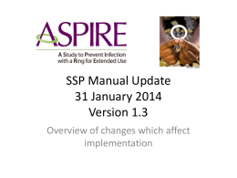 SSP Manual Update 31 July 2012
