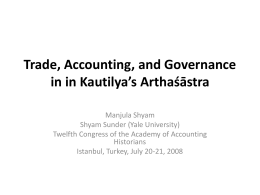 Appraising Accounting and Business Concepts in Kautilya’s