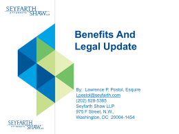 Benefits AndLegal Update