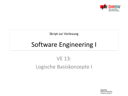 Skript zur Vorlesung Software Engineering I