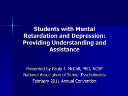 Students with Mental Retardation and Depression: …