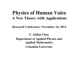 Physics of Human Voice Production