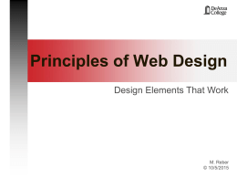 Principles of Webpage design