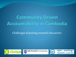 Community Driven Accountability in Cambodia