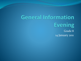 General Information Evening