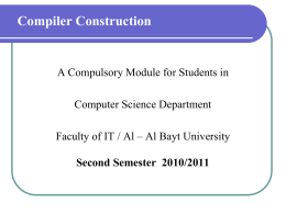 Compiler Construction - Al
