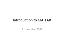 Introduction to Matlab - Department of Atmospheric …
